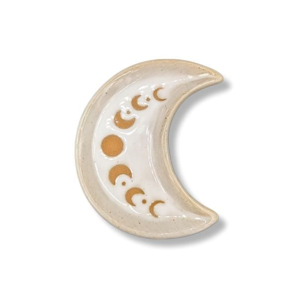 Trinket Dish Crescent Moon White