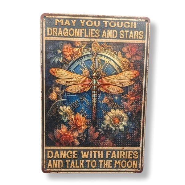 Metal Wall Plaque May You Touch Dragonflies