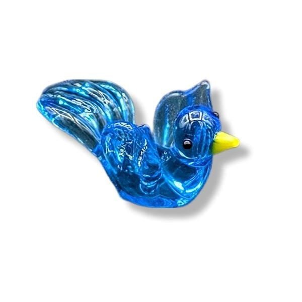 Mini Glass Animal Blue Bird