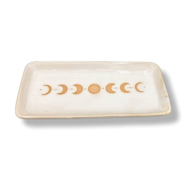 Trinket Dish Moon Phases White