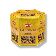 Box of HEM Palo Santo incense cones on a white background