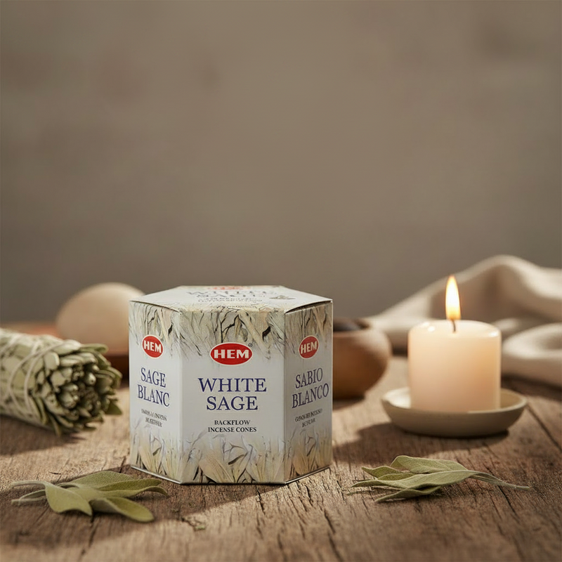 Hem Backflow Incense Cone White Sage
