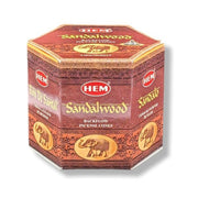 HEM Sandalwood incense cones packaging on a white background