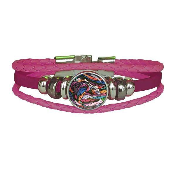 Leatherette Bracelet Salmon Hunter