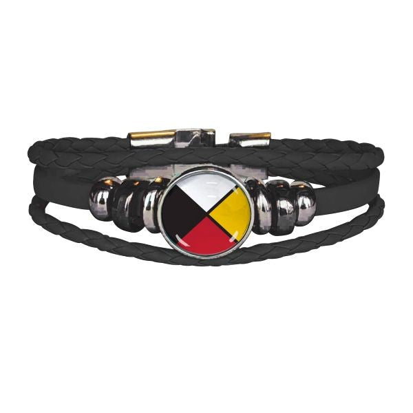 Leatherette Bracelet Medicine Wheel