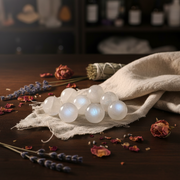 White Selenite in a spiritual setting