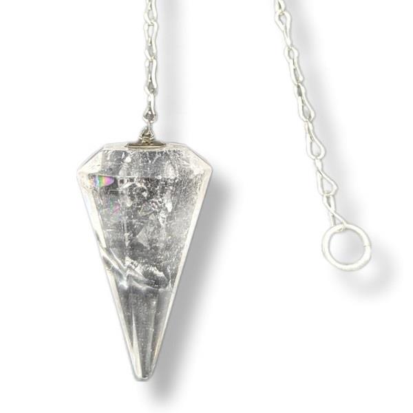 Pendulum Quartz Crystal  Faceted
