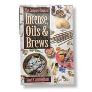 Book titled 'The Complete Book of Incense, Oils & Brews' by Scott Cunningham on a white background