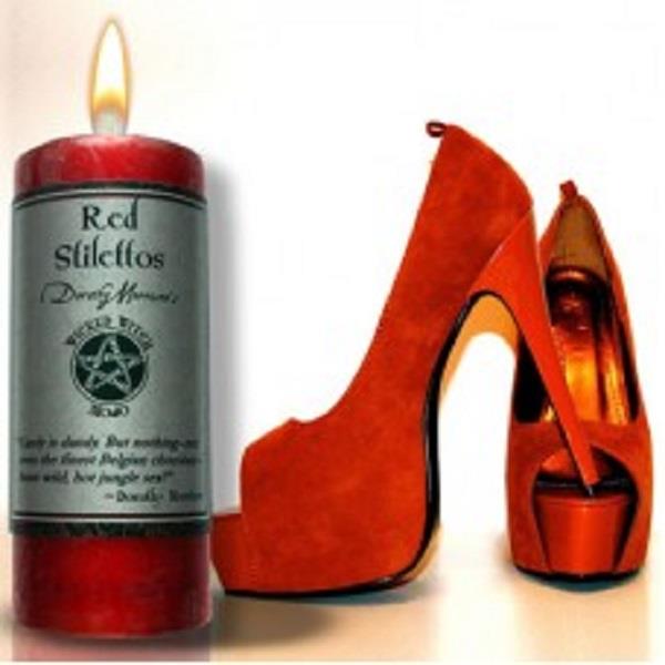Wicked Witch Mojo Candle Red Stilettos | Earthworks