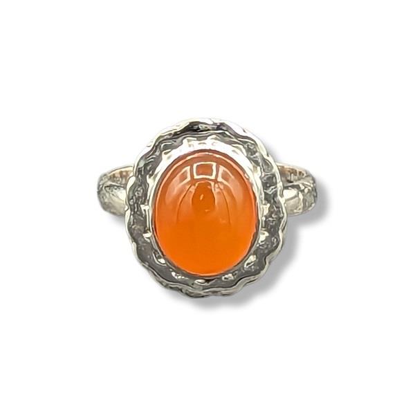 Ring Carnelian Sterling Silver Size 8 | Earthworks