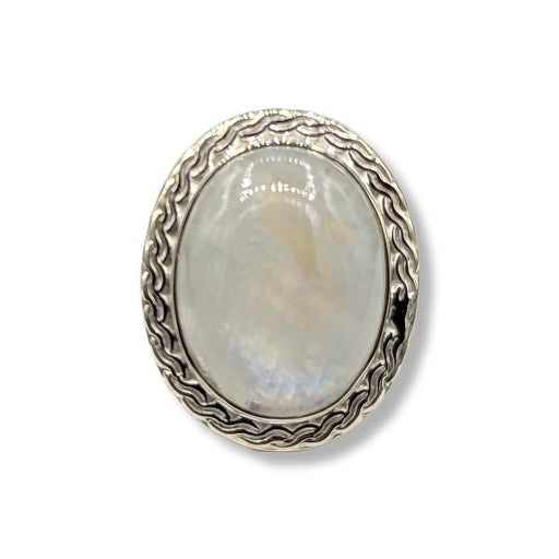 Ring Rainbow Moonstone Sterling Size 8 | Earthworks