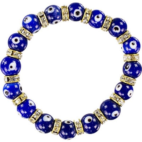8mm Bracelet Evil Eye Cobalt Blue | Earthworks