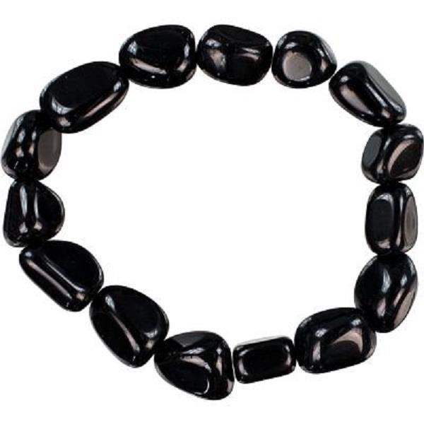 Tumbled Stone Bracelet Black Obsidian
