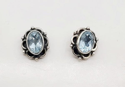 Earrings Sterling Silver Blue Topaz Stud | Earthworks