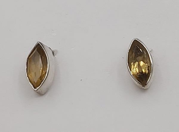 Earrings Citrine Sterling Silver Stud | Earthworks