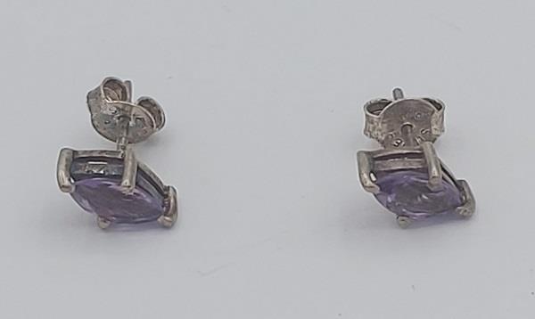 Earrings Amethyst Sterling Silver Studs