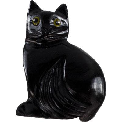 Black Onyx Spirit Animal Cat 1.25"