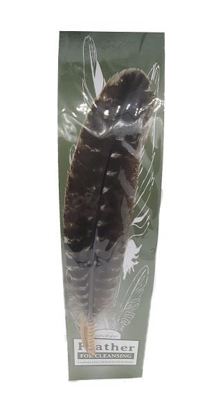 Smudge Feather Turkey Leather Wrapped