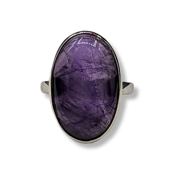 Ring Amethyst Sterling Silver Size 8 | Earthworks