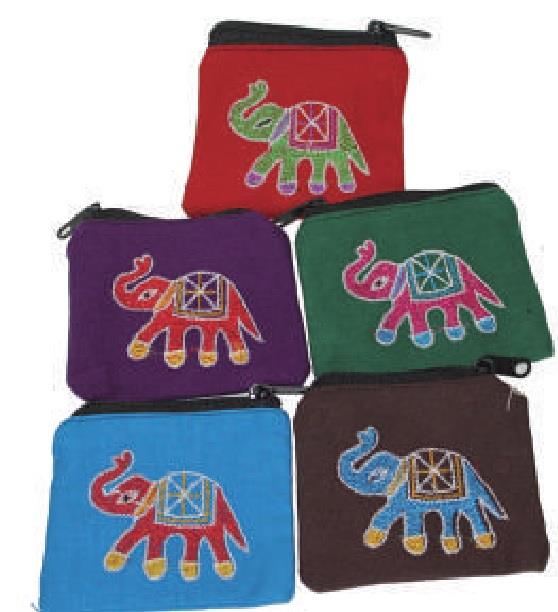 Zip Pouch Elephant Assorted