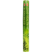 Green box of incense sticks labeled 'Good Health' on a white background