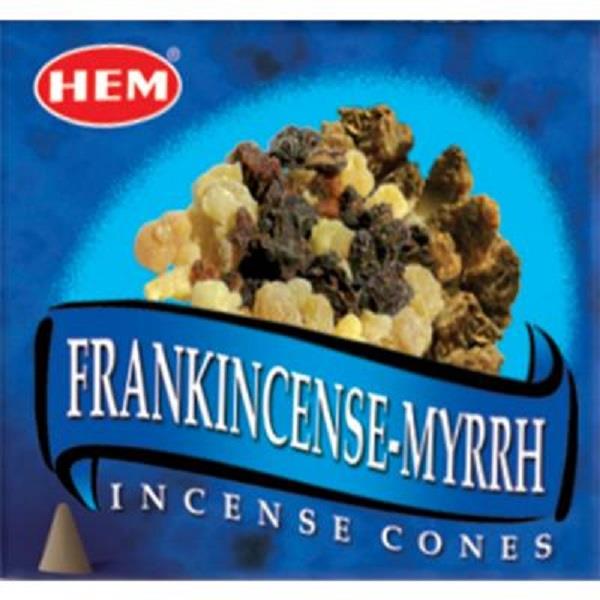 Hem Incense Frankincense and Myrrh Cones 10pc