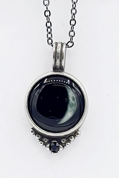 Classic Necklace 5A Waxing Gibbous Moon