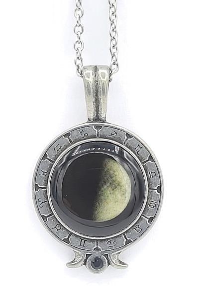 Zodiac Necklace 4A Waxing Gibbous Moon