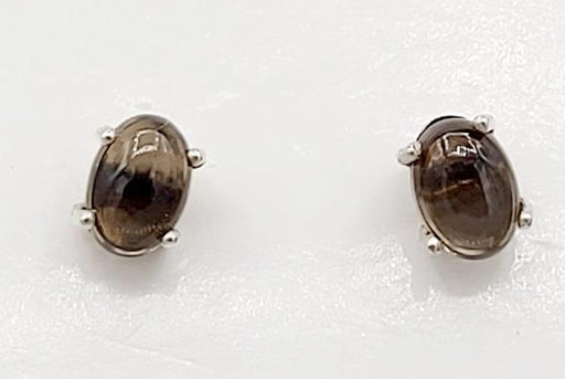 Earrings Smokey Quartz Silver Stud | Earthworks