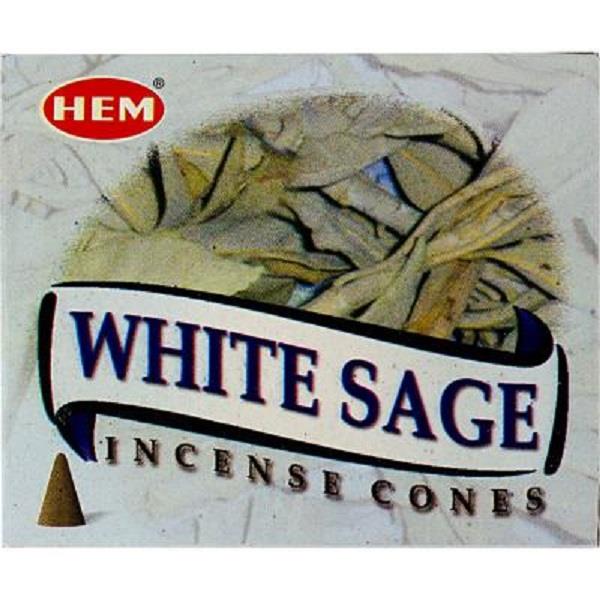 Hem White Sage Incense Cone 10pcs | Earthworks