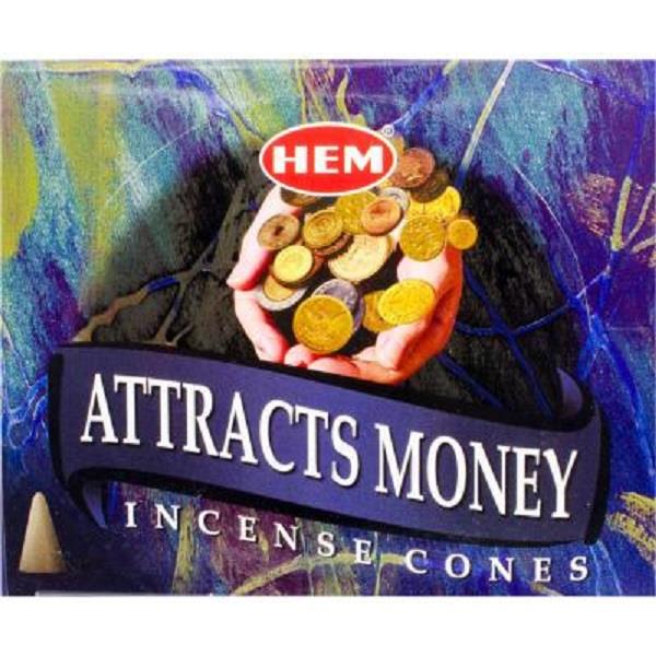 Hem Incense Attracts Money Cone 10pc | Earthworks