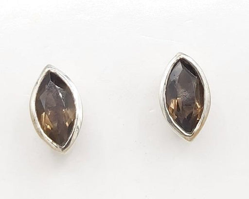 Earrings Smokey Quartz Sterling Silver Stud| Earthworks