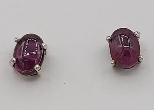 Earrings Garnet Sterling Silver Stud | Earthworks