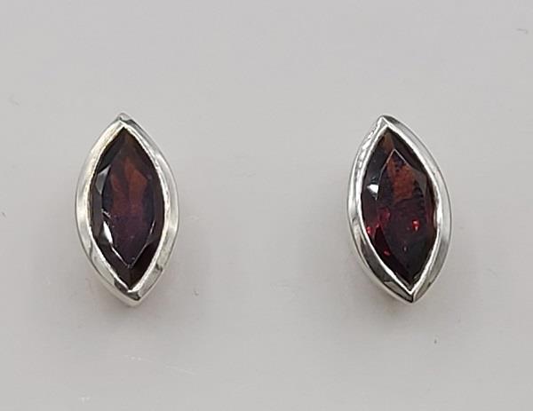 Earrings Garnet Sterling Silver Stud | Earthworks