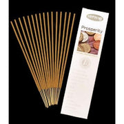 Incense sticks with a packaging label on a black background