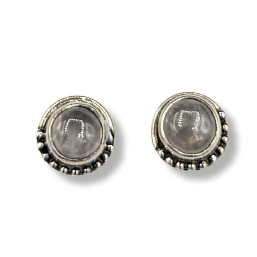 Earrings Rose Quartz Stud Sterling Silver | Earthworks