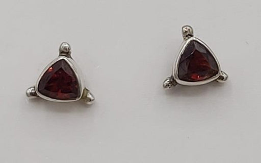 Earrings Garnet Sterling Silver Stud | Earthworks