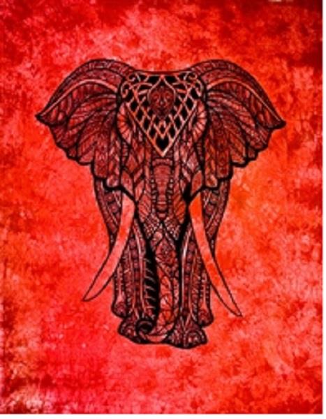 Tapestry Elephant Red | Earthworks 