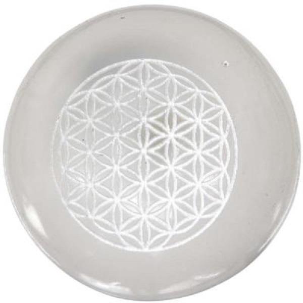 2" Etched Selenite Sphere Flower of Life | Earthworks