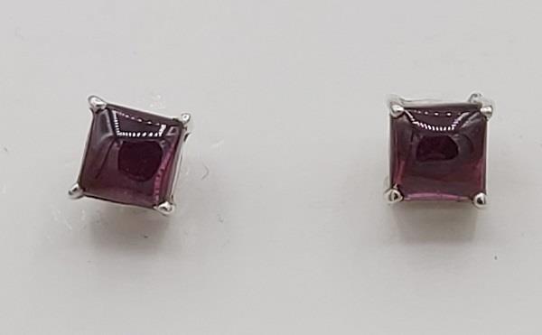 Earrings Garnet Sterling Silver Stud | Earthworks