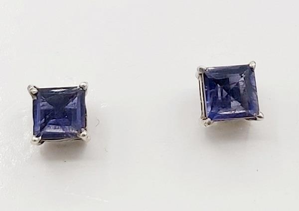 Earrings Iolite Sterling Silver Stud | Earthworks