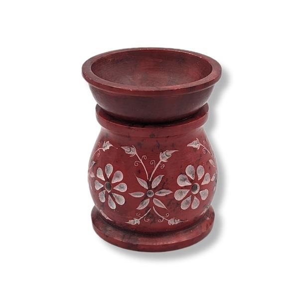 Oil Burner Red Soap Stone | Earthworks 