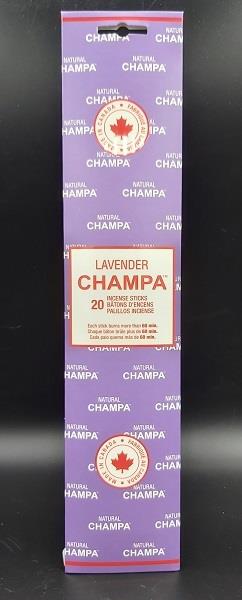 Natural Champa Incense Lavender 20pk
