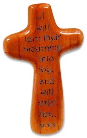 Cross With Scripture Wooden Hand Held | Earthworks 