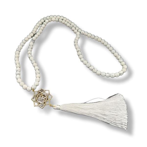 Prayer Mala Howlite Om | Earthworks