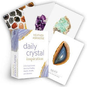 Daily Crystal Inspiration oracle card deck with crystal images on a white background