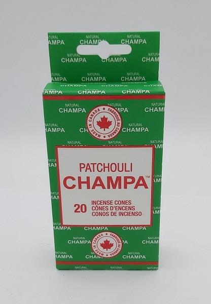 Champa Incense Patchouli Cones 20pack