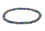Multicolored beaded bracelet on a white background