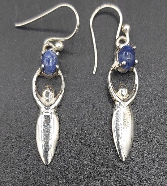 Earrings Sodalite Goddess Sterling Silver