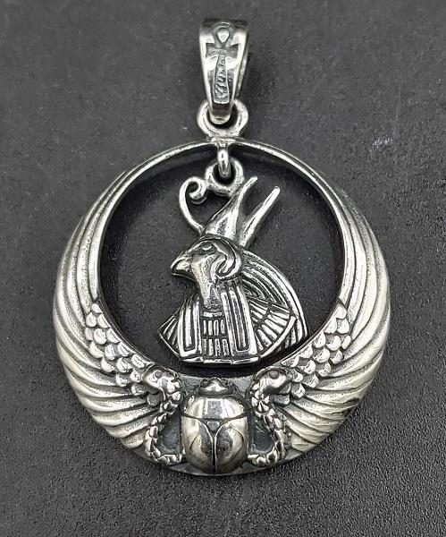 Pendant Horus and Scarab Sterling Silver
